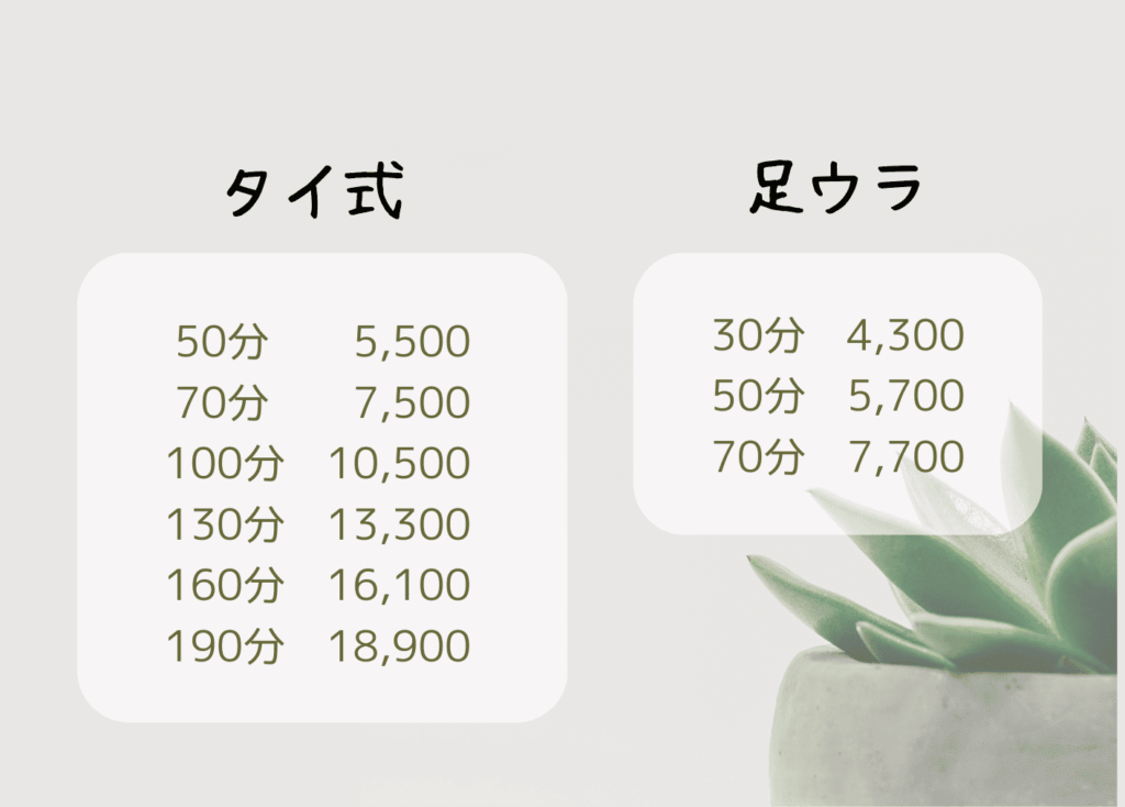 変更後、メニュー価格